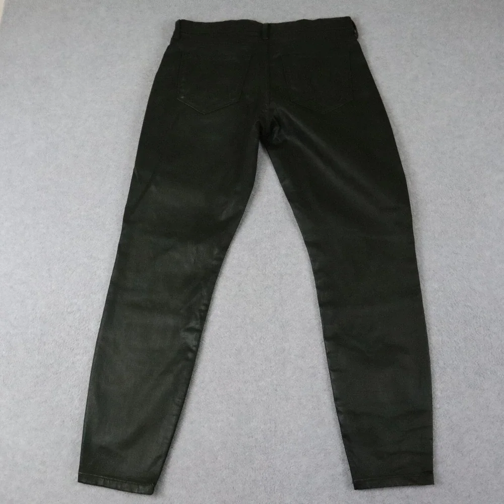 Banana Republic Jeans Mens 28 Skinny Faux Leather 5-Pocket‎ Stretch Flex Green